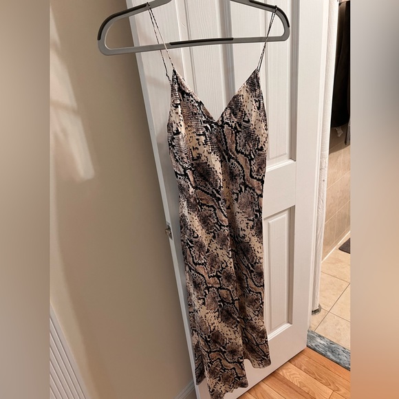 Cami NYC neutral midi snakeskin slip dress. Size Small - Picture 1 of 3